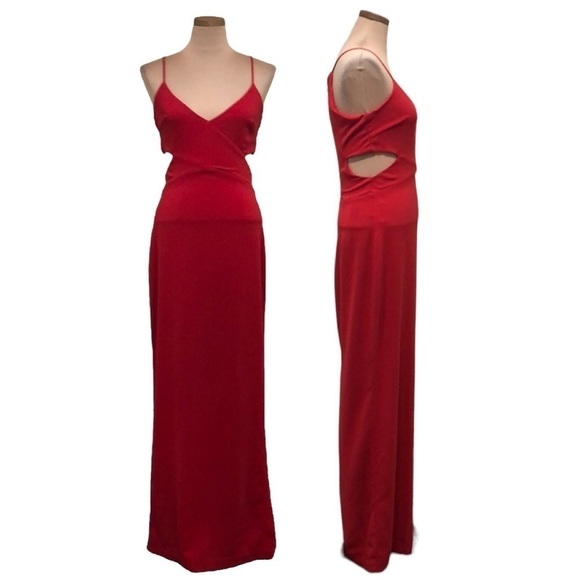 Badgley Mischka Odessa Crossover Cut Out Sides Dress Size 4 - Picture 1 of 11